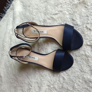Nina New York, Satin Navy Blue, size 6 1/2 M